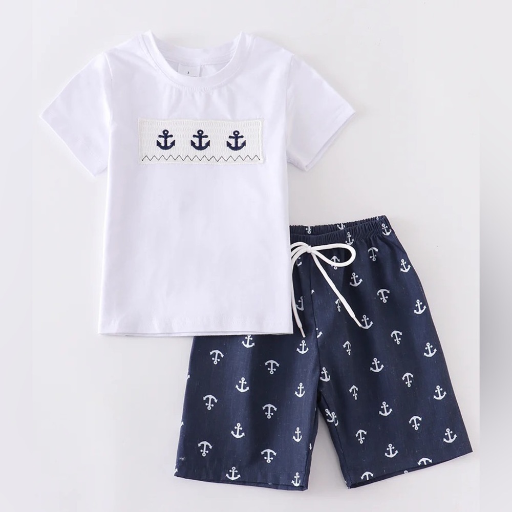 Boys Anchor Short Set